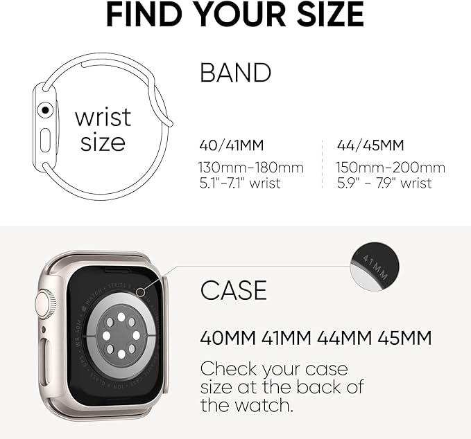 Compatible for Apple Watch Band 44mm 45mm and Case with Screen Protector, Soft Silicone Sport Strap