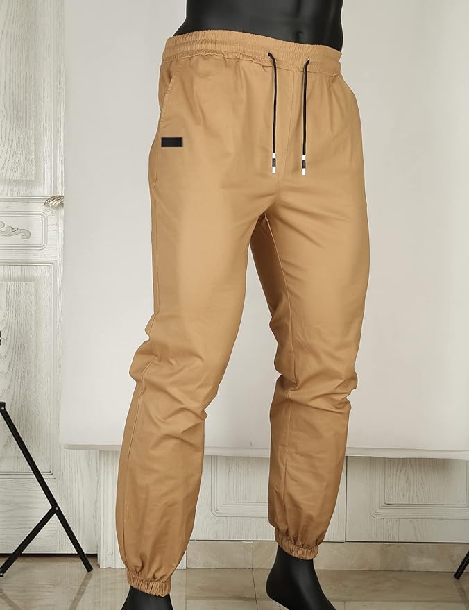 Men Joggers Chino Cargo Pants Hiking Outdoor Recreation Pants Twill Fitness Track Jogging Pants