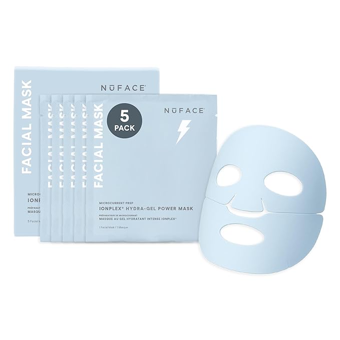 NuFACE IonPlex Hydra-Gel Power Mask - Hydrogel Korean Face Mask to Help Boost Hydration, Smooth