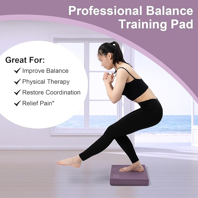 StrongTek Professional Foam Exercise Balance Pad - 15.8" x 13" x 2", High-Density TPE Foam Knee