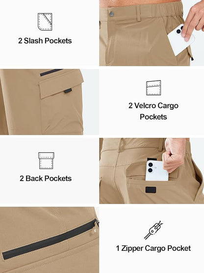NORTHYARD Men's Cargo Hiking Shorts 9" Lightweight Outdoor Tactical Work Camping Sport Golf Casual