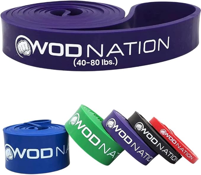 WOD Nation Pull Up Assistance Bands (10-175lbs Band) - Best for Pullup Assist, Chin Ups, Resistance