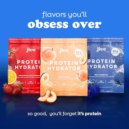 Jive Clear Protein Powder - 22g Grass-Fed Whey Isolate, 25 Servings - Blue Raspberry - 895mg of