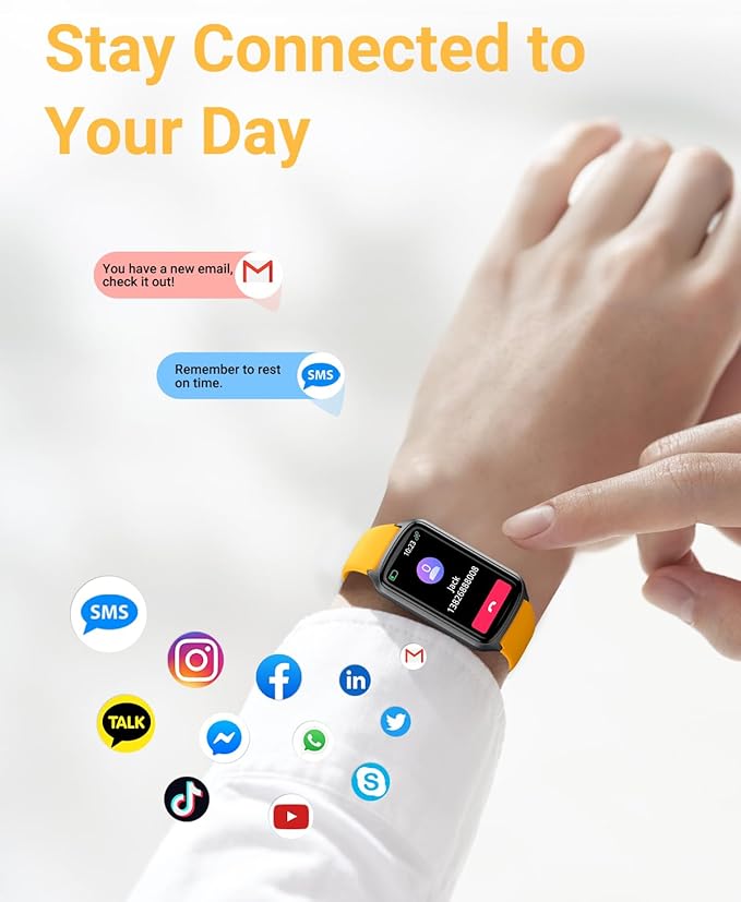 Health Fitness Tracker with 24/7 Heart Rate, Blood Oxygen, Blood Pressure, Sleep Tracker, 5ATM