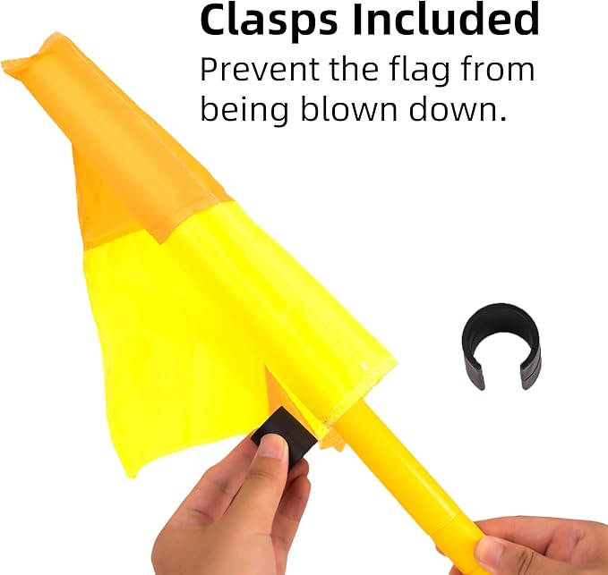 Soccer Corner Flags Set of 4 for Soccer Field, Adjustable Spring Loaded Soccer Flags Agility