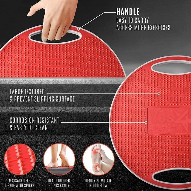 Yes4All Upgraded Wobble Balance Board, 16.34" TPE Non-slip, Stability Board for Home Gym, Standing