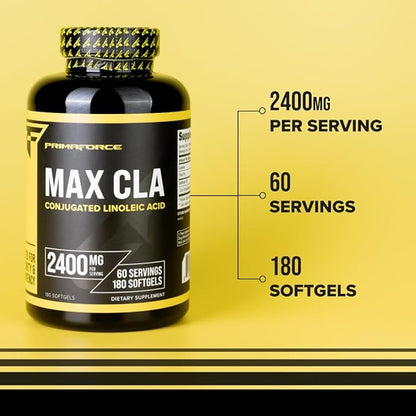 Primaforce CLA 2400 mg per Serving (180 softgels) - Max CLA - for Men and Women, Non-Stimulating