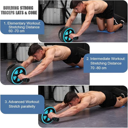 Ab Roller Wheel, 10-In-1 Ab Exercise Wheels Kit with Resistance Bands, Knee Mat, Jump Rope, Push-Up