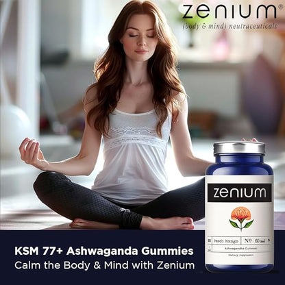 Zenium - Ashwagandha Gummies 1500 MGS per Serving | 60 Count | Mango Flavored | Calm The Mind &