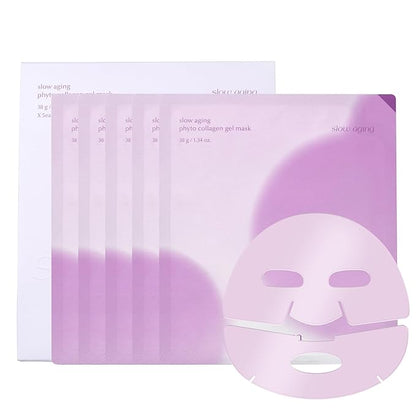 Slow Aging Phyto Collagen Gel Mask, Collagen, Overnight Hydrogel Mask, 4+1 Pack