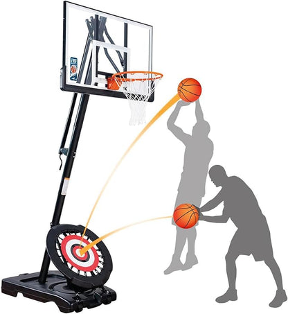 Portable Basketball Hoop with 7.5-10 Ft. Adjustable Height & Rebounder