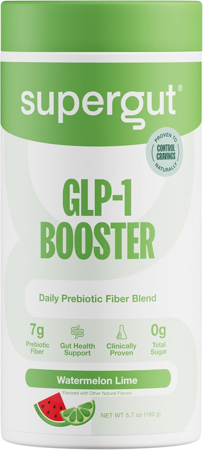 Supergut Gut Healthy Flavored GLP-1 Booster, Watermelon Lime - High Fiber GLP-1 Supplement Powder