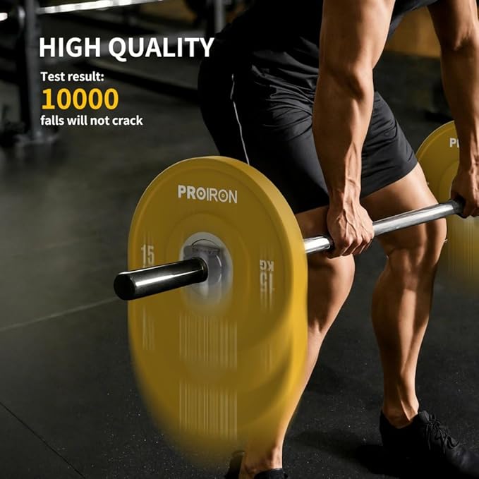 PROIRON Olympic Rubber Bumper Plates,Floor Protective Weight Plates,2" Solid Weight Plates for