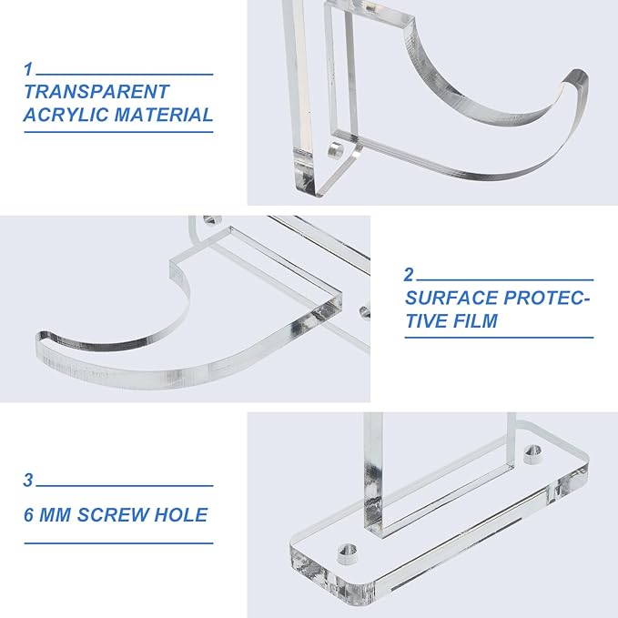uxcell Sword Wall Mount Holder, 1 Set Acrylic Light Saber Display Rack Wall-Mounted Sword Stand