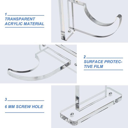 uxcell Sword Wall Mount Holder, 3 Set Acrylic Light Saber Display Rack Wall-Mounted Sword Stand