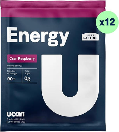 UCAN Energy Powder, Cran-Raz, Keto, Sugar-Free Pre & Post Workout for Men & Women, Non-GMO, Vegan