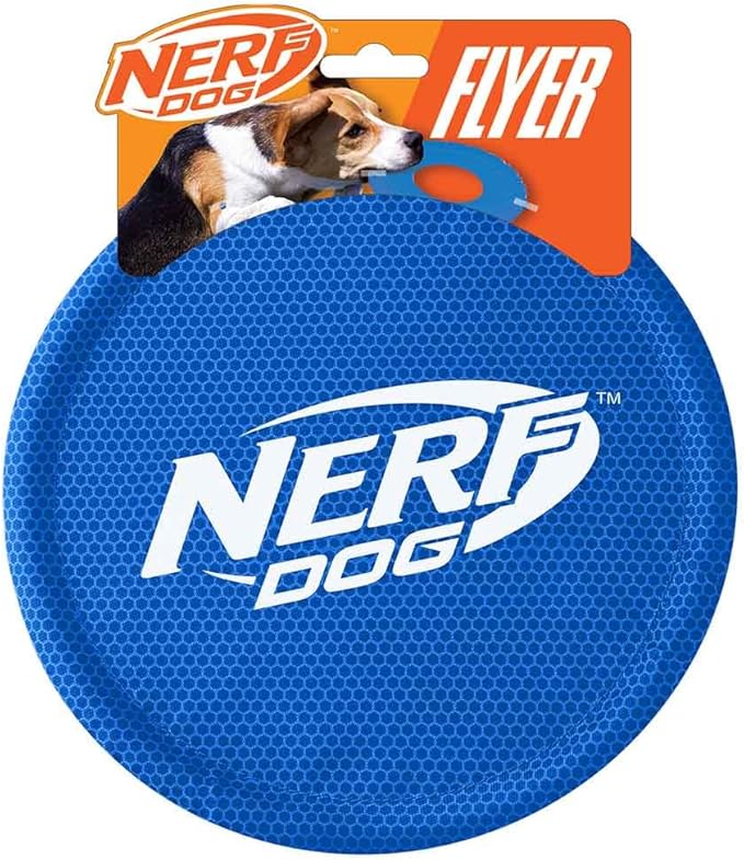 Nerf Dog Nylon Flyer Dog Toy, Flying Disc, Lightweight, Durable and Water Resistant, Great for