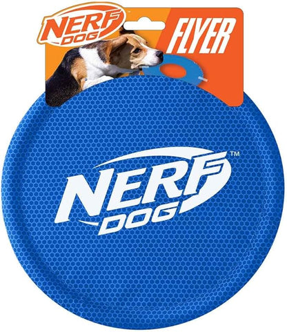 Nerf Dog Nylon Flyer Dog Toy, Flying Disc, Lightweight, Durable and Water Resistant, Great for