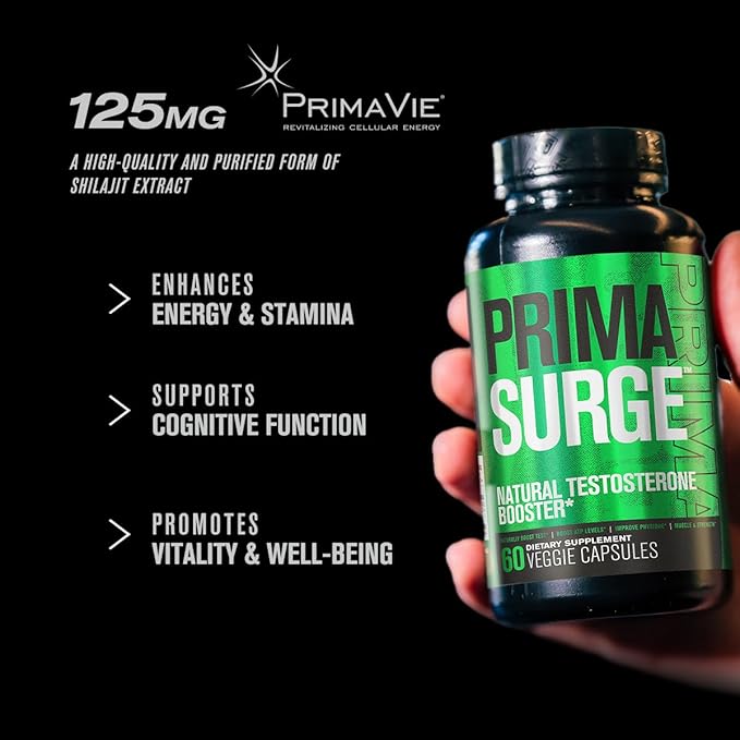 Jacked Factory Testosterone Booster for Men PRIMASURGE - w/Tongkat Ali, PrimaVie, Ashwagandha