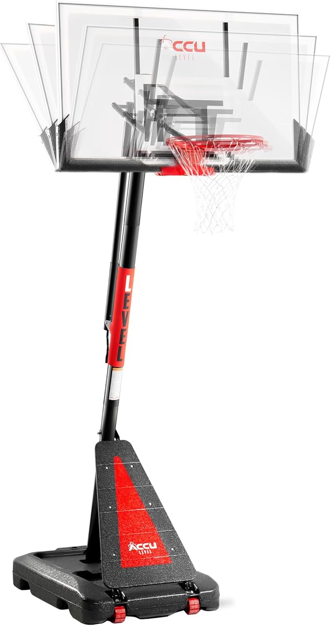 Crank Lift Basketball Hoop Outdoor 7.5-10ft Adjustable Portable Basketball Goal for Youth and