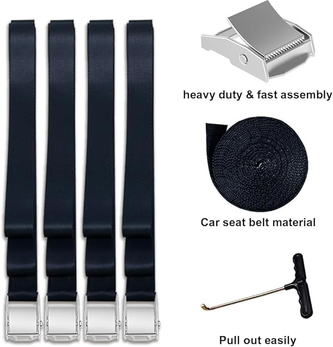 Eurmax USA Trampoline Stakes Heavy Duty Trampoline Parts Corkscrew Shape Steel Stakes Anchor Kit