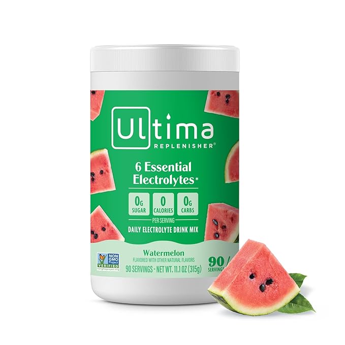 Ultima Replenisher Daily Electrolyte Powder Drink Mix – Sugar Free – Watermelon, 90 Servings