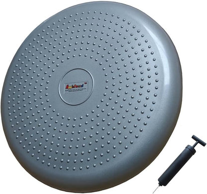 AppleRound Inflated Wobble Cushion with Hand Pump, Air Stability Board (Extra Thick), Core Balance