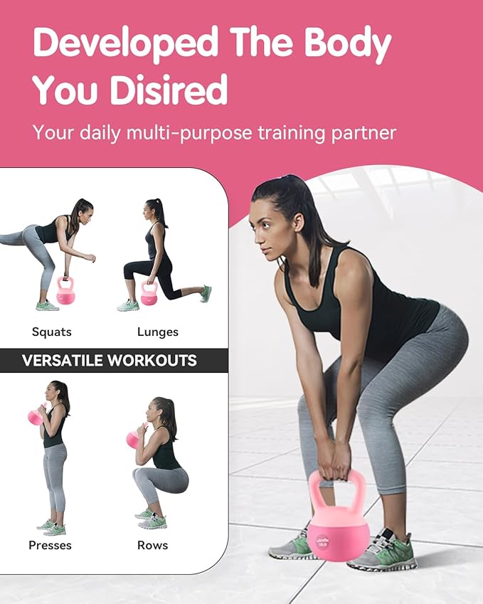 Soft Kettlebell - Cushioned Impact-Resistant Base and Anti-Slip, Kettle bell Anti-Slip Grip Weight