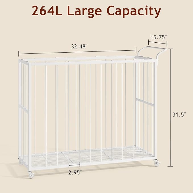 Ball Storage Bin Rolling Sports Ball Cart, Metal Garage Organizer Sport Rack, Ball Basket Storage