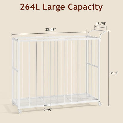 Ball Storage Bin Rolling Sports Ball Cart, Metal Garage Organizer Sport Rack, Ball Basket Storage