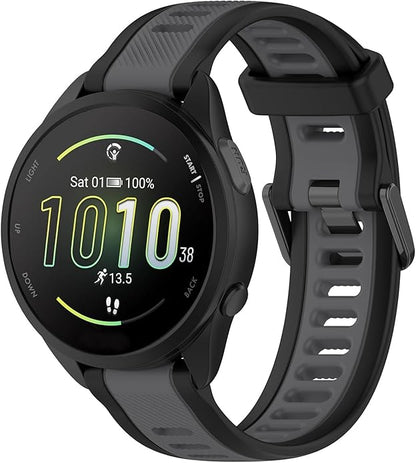 Compatible with Garmin Forerunner 165 Watch Band, 20mm Width Silicone Replacement Bands for Garmin