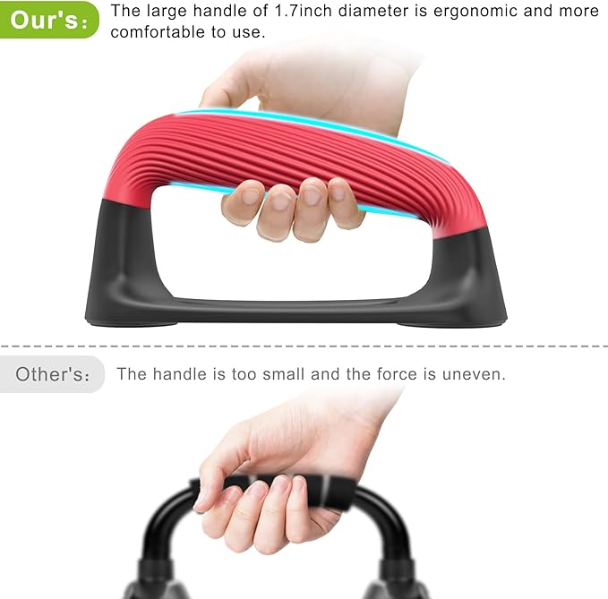 Kipika Push Up Bars, Pushup Stands With Thickened Soft Plastic Handle, Stable and Non-Slip Base