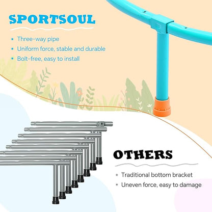 SPORTSOUL Mini Trampoline for Kids 3-6 with Super Safe Foam Handle Bar, 3ft Toddler Trampoline
