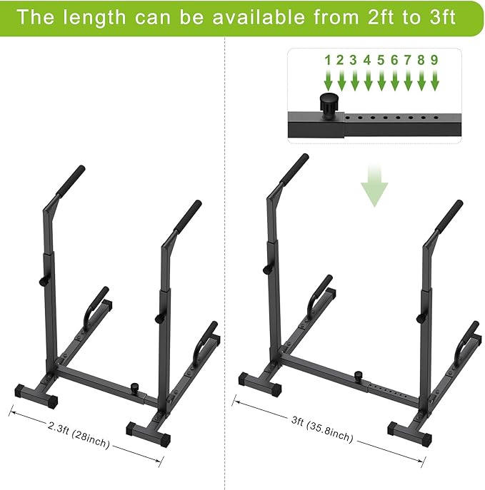 SELEWARE Heavy Duty Dip Bar, Adjustable Width & Height Dip Station Home Gym Fitness Equipment