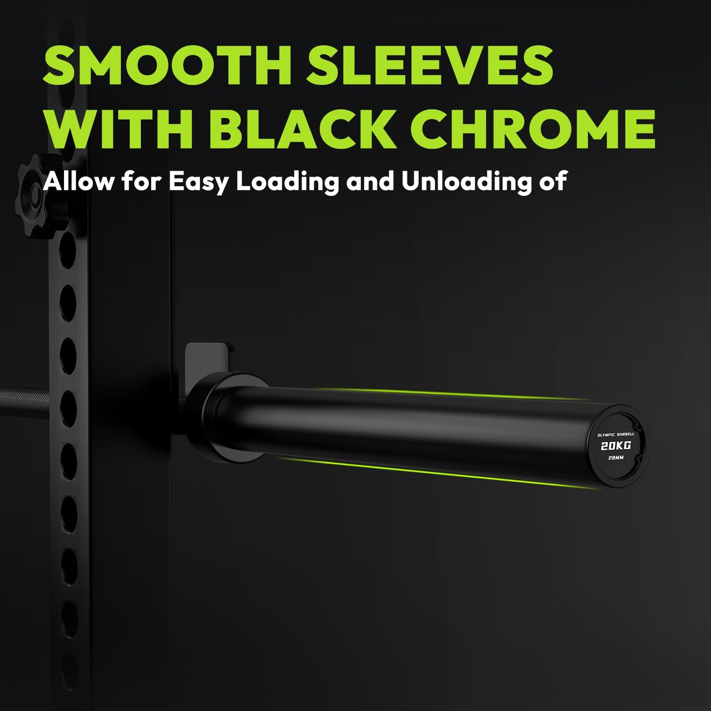 HANDBODE 7 ft Olympic Barbell, 45 lb Bar, 2-Inch Sleeves, Black