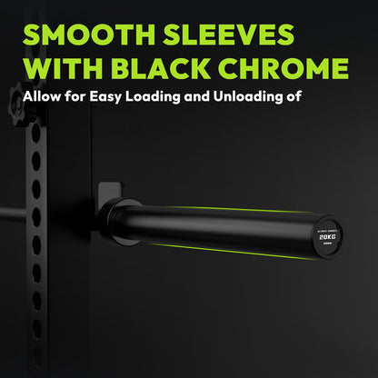 HANDBODE 7 ft Olympic Barbell, 45 lb Bar, 2-Inch Sleeves, Black