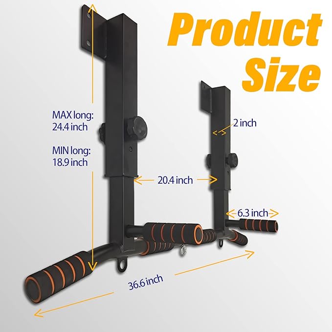 BDL Wall Mounted Pull Up Bar Chin Up bar Multifunctional Dip Station for Indoor Home Gym Workout