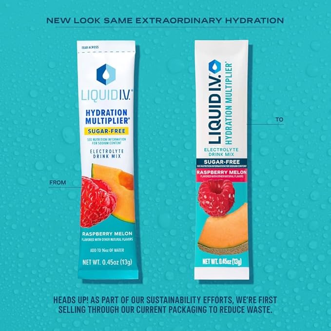 Liquid I.V.® Hydration Multiplier Sugar-Free - Raspberry Melon | Electrolyte Powder Drink Mix | 1