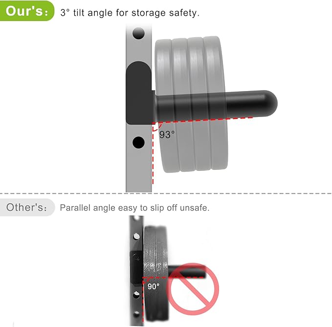 Kipika Weight Plate Holder for 2x2 and 3x3 Power Rack - Attachment for Storage - Fits Standard