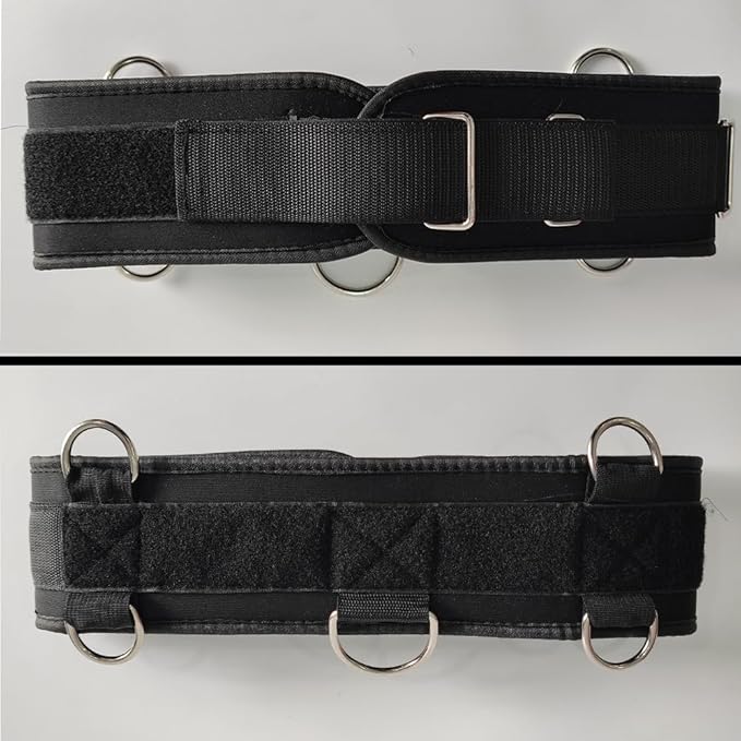 Fitness Resistance Belt Multi Functional Fitness Belt with 5 Rings for Weight Training and