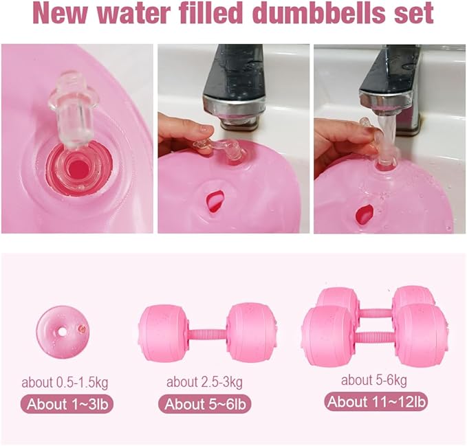 Water Filled Dumbbells Set - Water Filled Weights - Portable Travel Weights - Weights Adjustable
