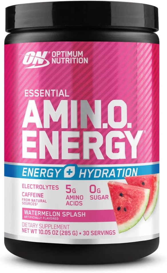 Optimum Nutrition Amino Energy Powder Plus Hydration, with BCAA, Electrolytes, and Caffeine