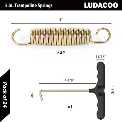 3.5"-8.5" Trampoline Springs, Heavy Duty Stainless Steel Trampoline Accessories with Swivel &
