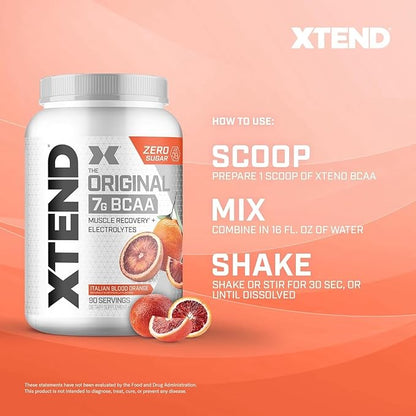 Xtend Original BCAA Powder 7g BCAA and 2.5g L-Glutamine, Sugar Free Post Workout Muscle Recovery