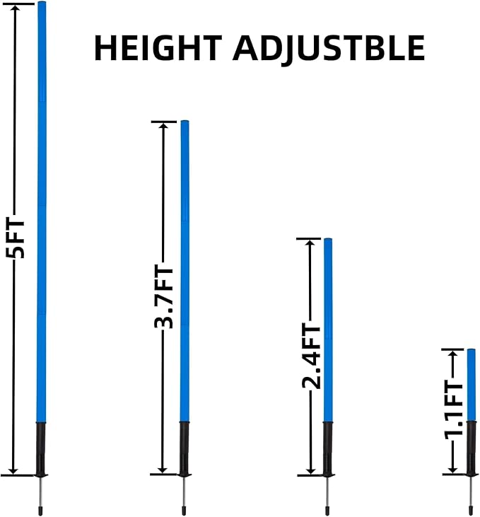 6 Pcs 5FT Agility Training Poles for Soccer,Basketball,Football,Dog,Horse Training-Adjustable Speed