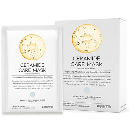 #OOTD Ceramide Brightening Sheet Mask For Face, Moisturizing, Anti Aging Ceramide, Peptide, Vitamin