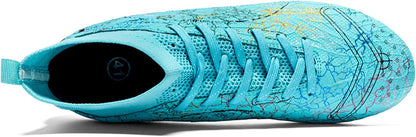 Men's Soccer Shoes High-Top Soccer Cleats Outdoor Breathable Athletic Professional Spikes Youth