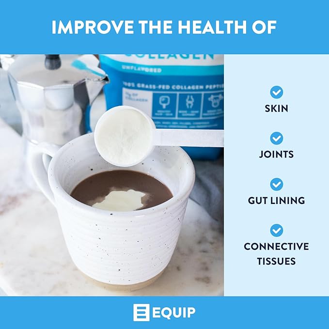 Equip Foods Grass Fed Collagen Powder | Hydrolyzed Bovine Collagen Peptides with Amino Acids |