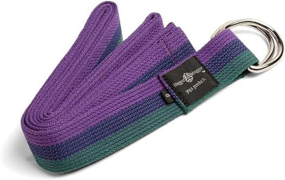 Hugger Mugger D-Ring Cotton Yoga Strap - Super Strong Cotton, Metal D-Ring Buckle, Multiple Lengths