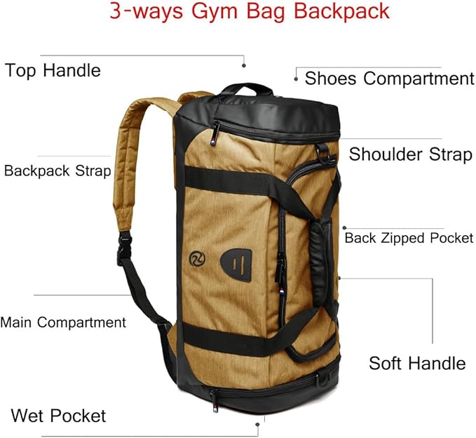 Gym Duffle Bag Backpack Waterproof Sports Duffel Bags Travel Weekender Bag for Men Women Overnight
